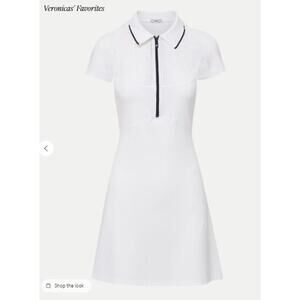 Veronica Beard L'Etoile Sport Zip Polo Dress White Navy NWT XS Retail 195 White